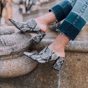 Marc Fisher snakeprint block heel mule
